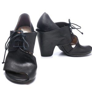 Marsell black soft leather open-toe shoes/booties